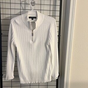 Tommy Hilfiger White Cable Knit Sweater